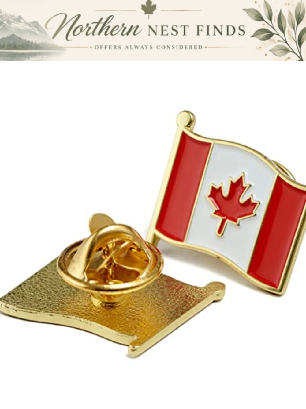 Canadian Flag Enamel Lapel Pin Brooch for Backpacks Hats Jackets